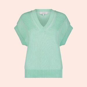 Pearl by Lela rose Mint V-Neck Sweater S NEW $365